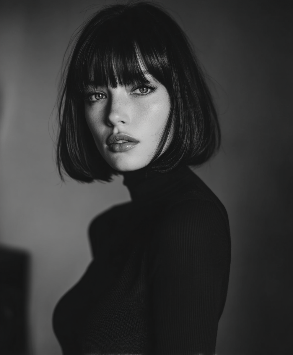 Blunt Bangs Styled with Framework