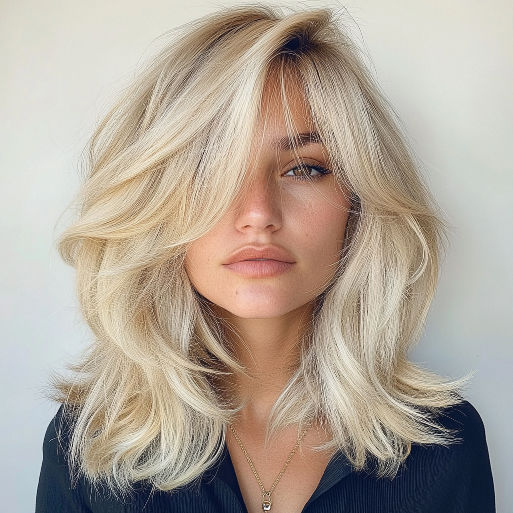 Face Framing Layers with Side Swept Bangs