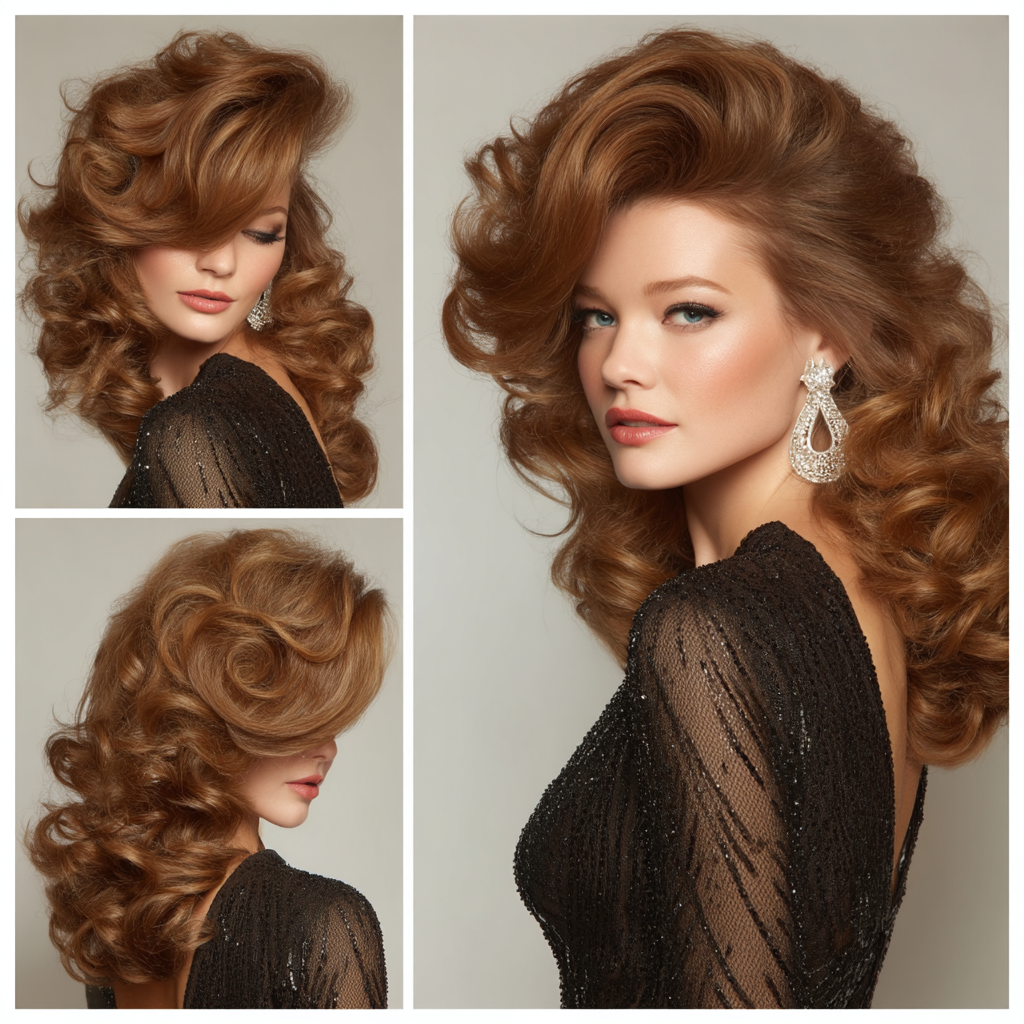 Hairstyle For Prom Big Voluminous Curls Thrown To The Side