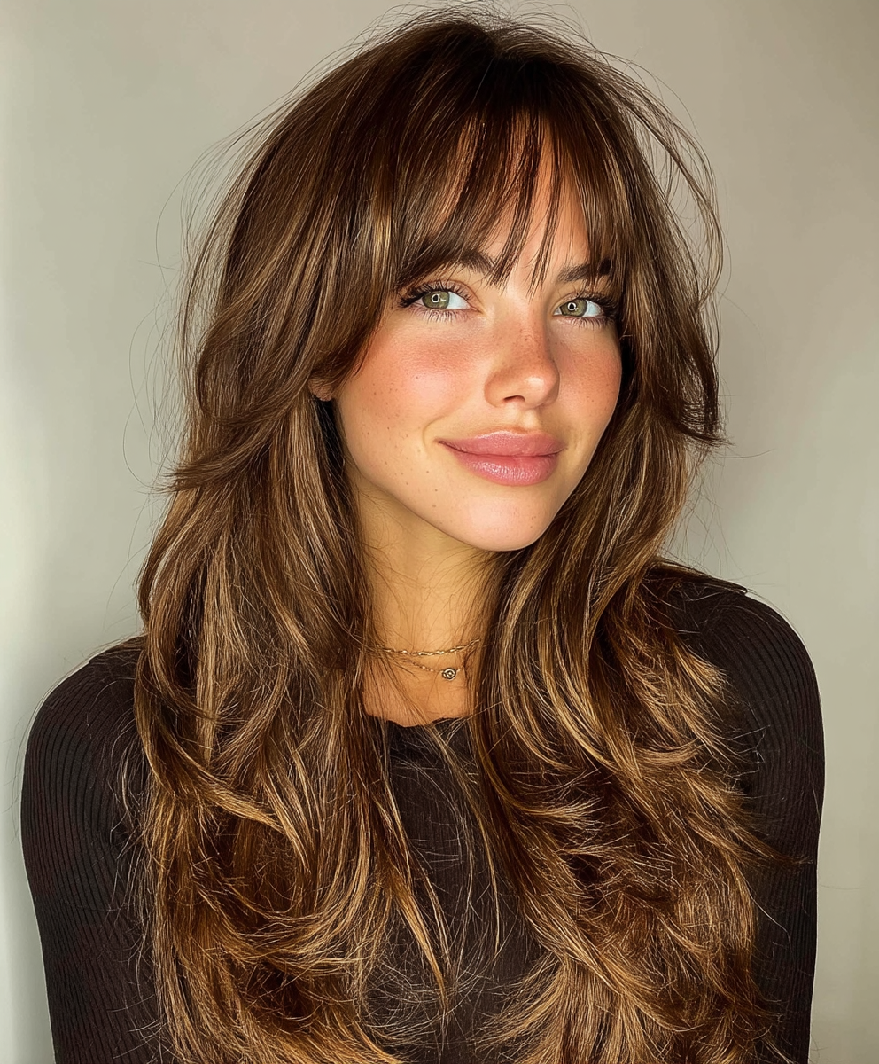 High Volume Face Framing Curtain Bangs