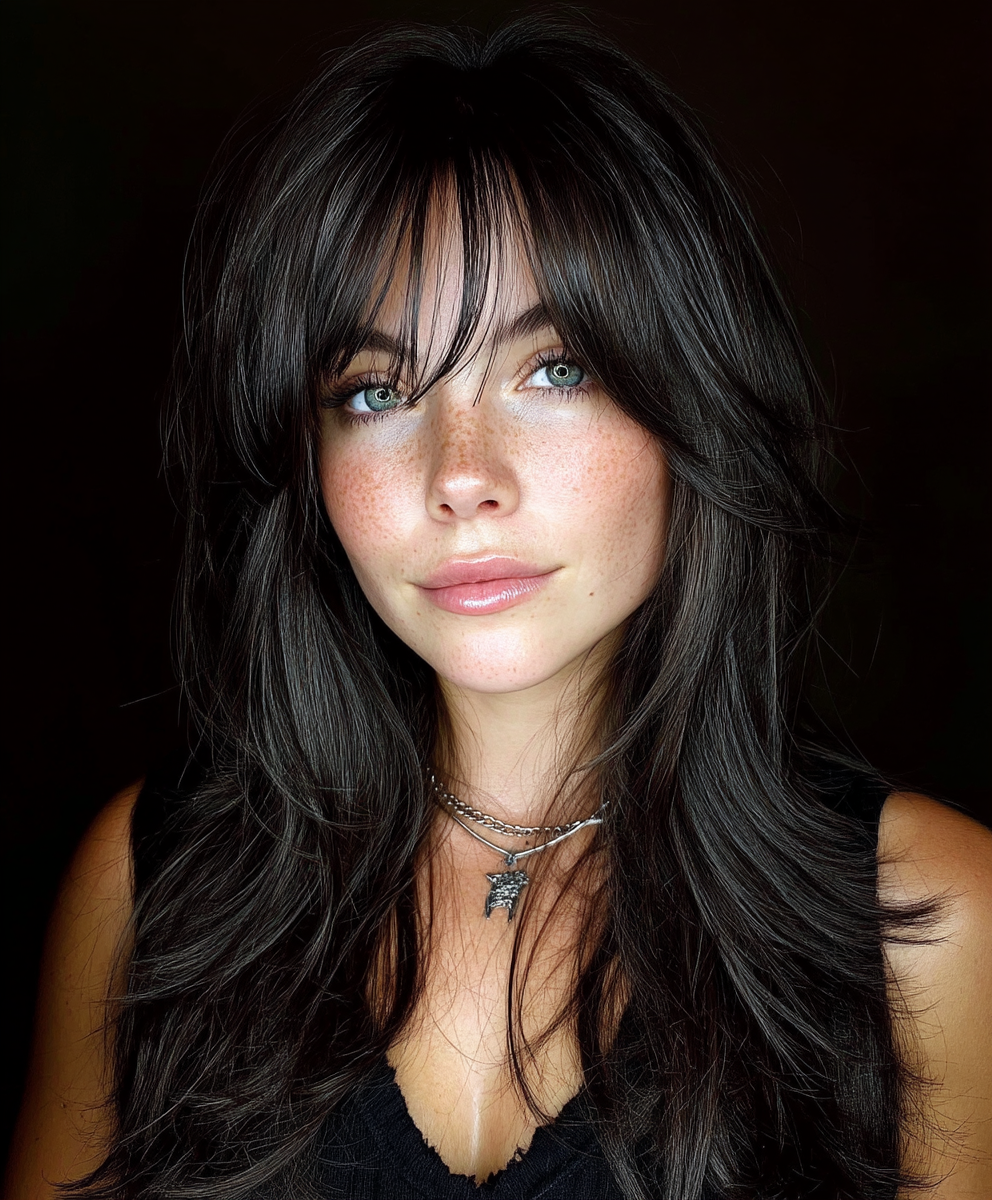 Long Feathered Face Framing Curtain Bangs