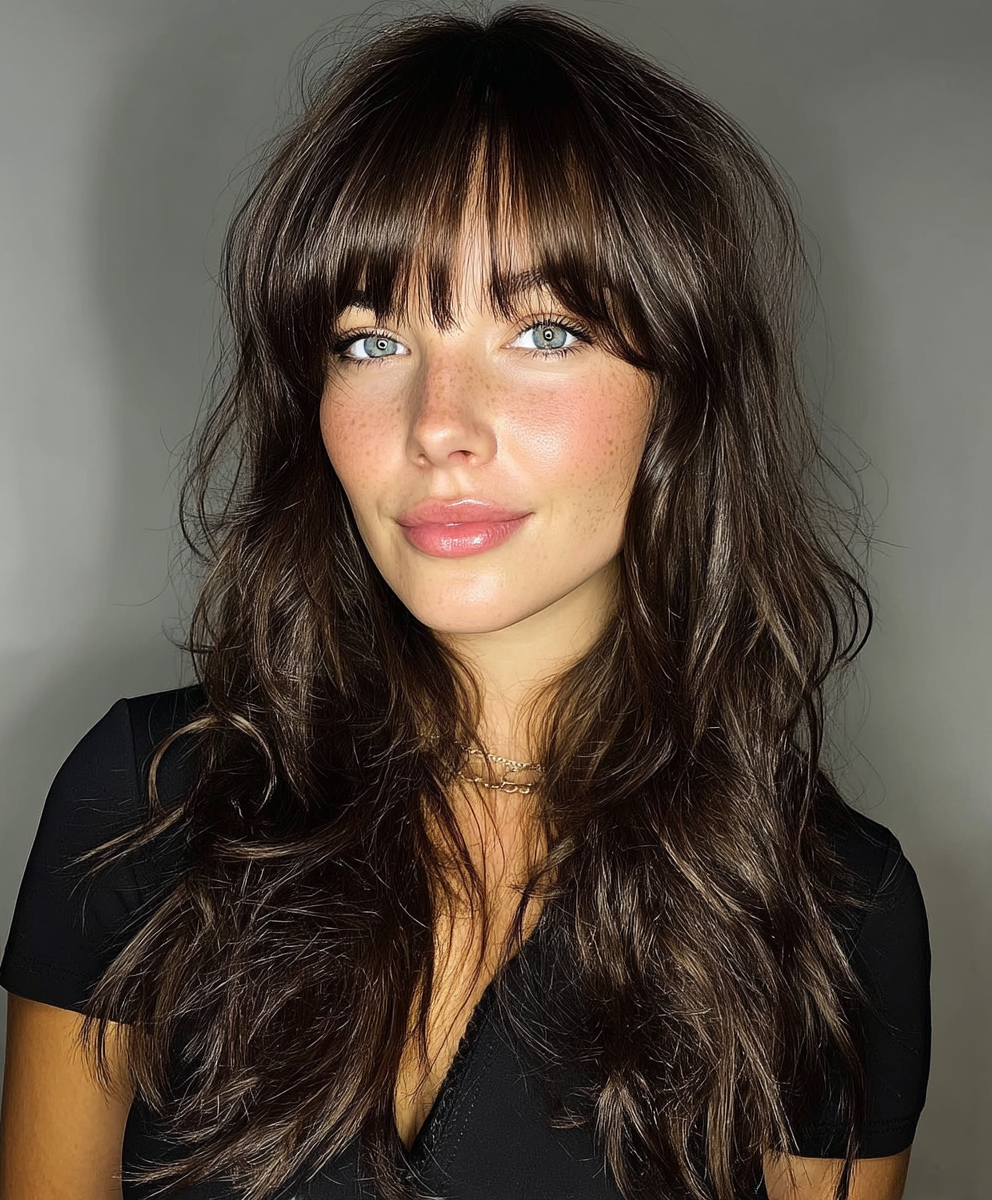 Thick Full Face Framing Curtain Bangs