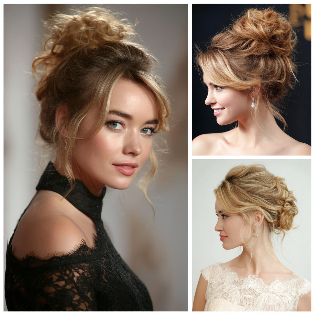 Updo Hairstyles For Prom Messy Bun Prom Hairstyles Updos