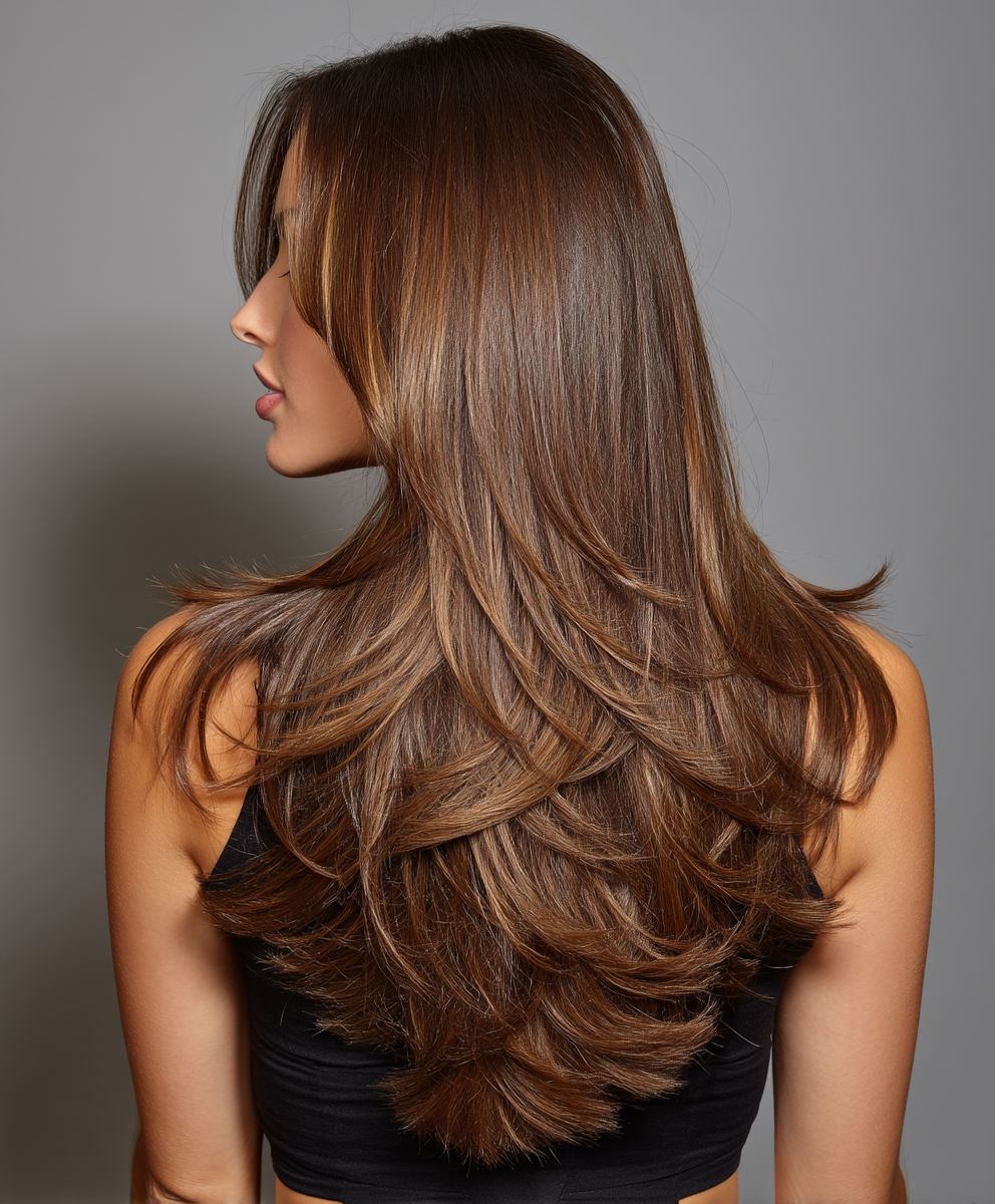 Long Hair Cuts: Layered V-Cut