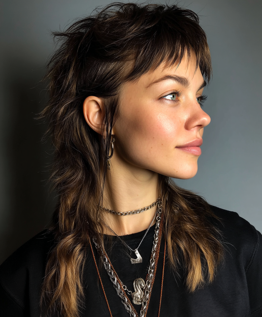 Modern Mullet Hairstyle Women