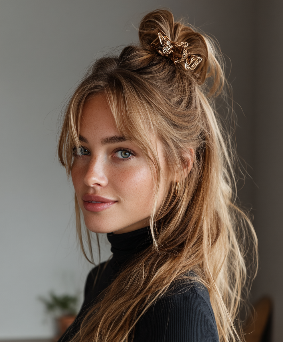 The Half-Up Top Knot Hairclip Hairstyle