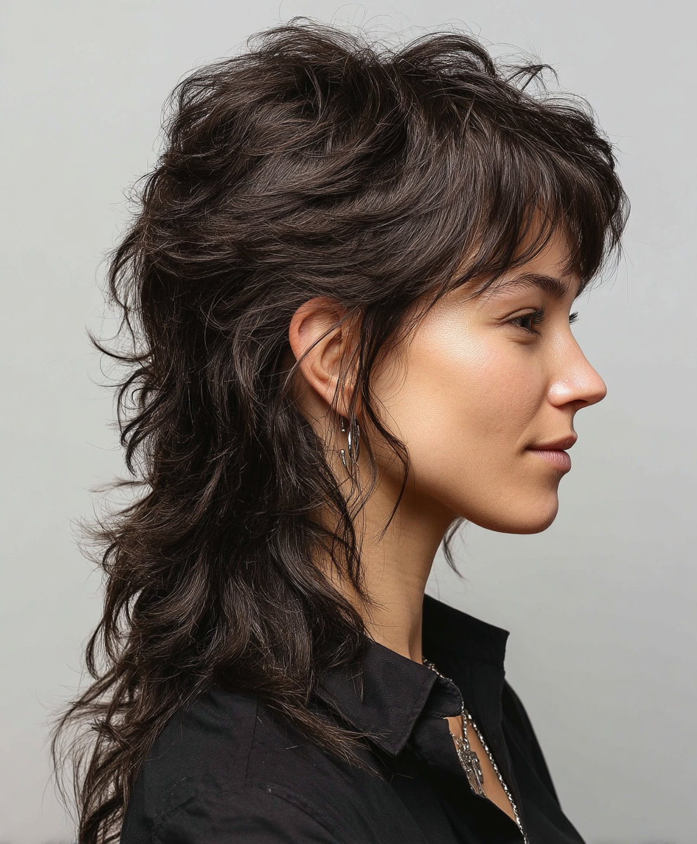 Women Layered Mullet Hairstyle