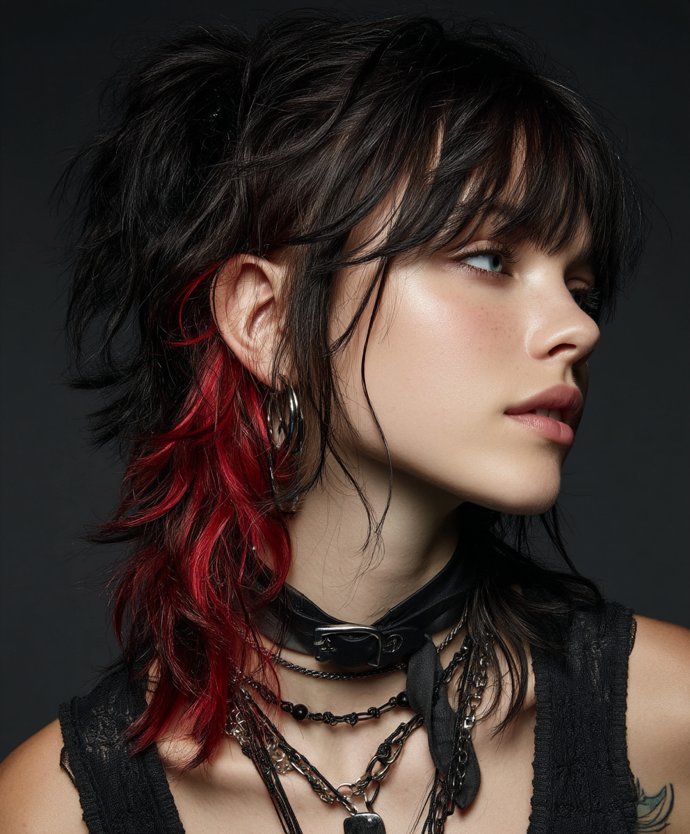 Women’s Emo Mullet Hairstyle