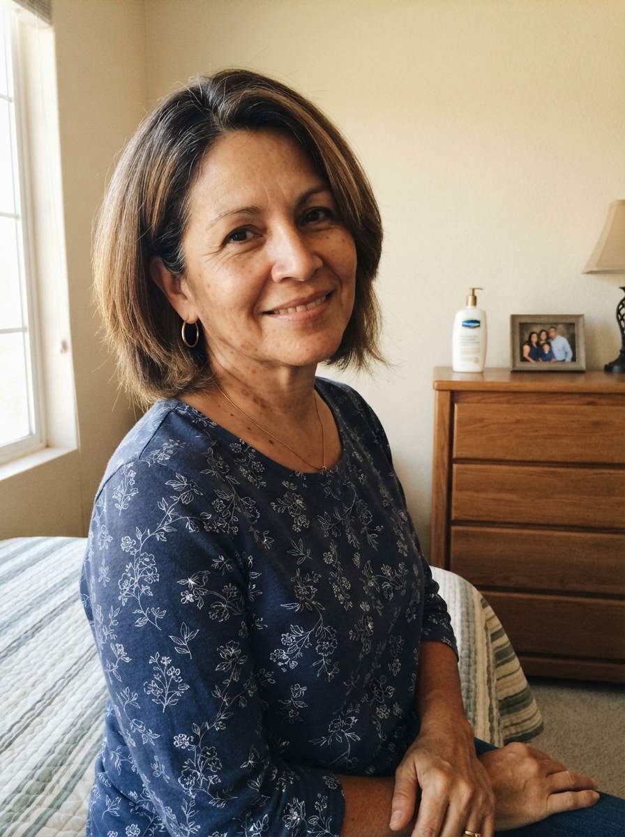 Stylish Short Hairstyles For Women Over 50 Brown Bob Highlights Shoulder-length brown bob featuring natural gray blending highlights and face-framing layers that create movement and soft texture
